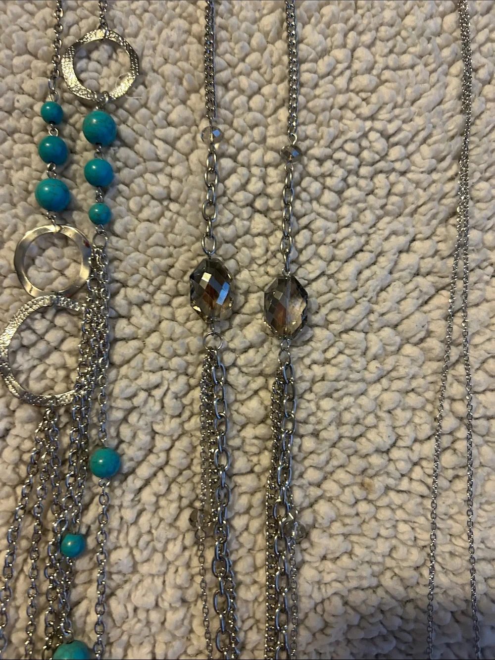 Mixed Metal Layered lanyard Necklaces with removable lanyard clips